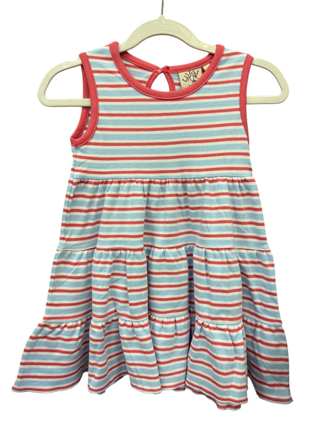 Red & Blue Stripe Dress by Luigi