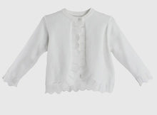 Load image into Gallery viewer, White Pointelle Cardigan Sweater
