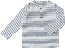 Load image into Gallery viewer, Grey/White Stripe Henley by Me &amp; Henry
