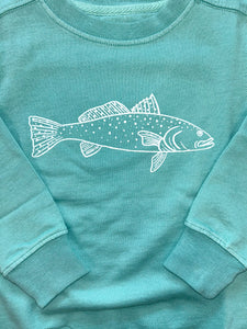 Seafoam Green Trout Sweatshirt by Mustard & Ketchup