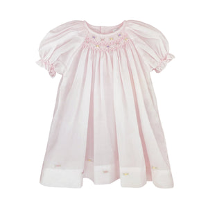 Pink Smocked Tiny Flowers Dress by Petit Ami (Preemie)