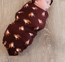 Load image into Gallery viewer, Maroon Bulldog Swaddle
