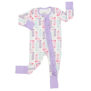 Tulip Boots Ruffle Double Zipper Romper by Hamner Hill