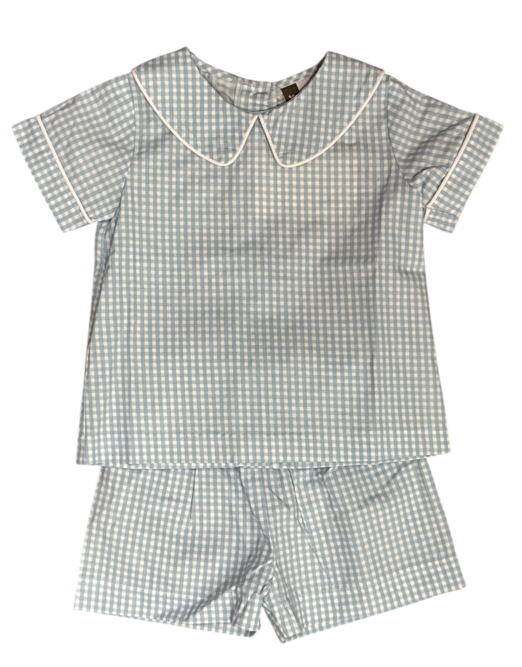 Teal Gingham Boys Short Set by Banana Split