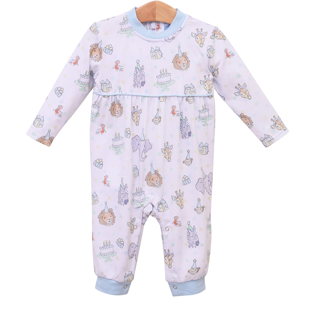 Blue Party Animals Romper by Trotter St.