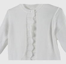 Load image into Gallery viewer, White Pointelle Cardigan Sweater
