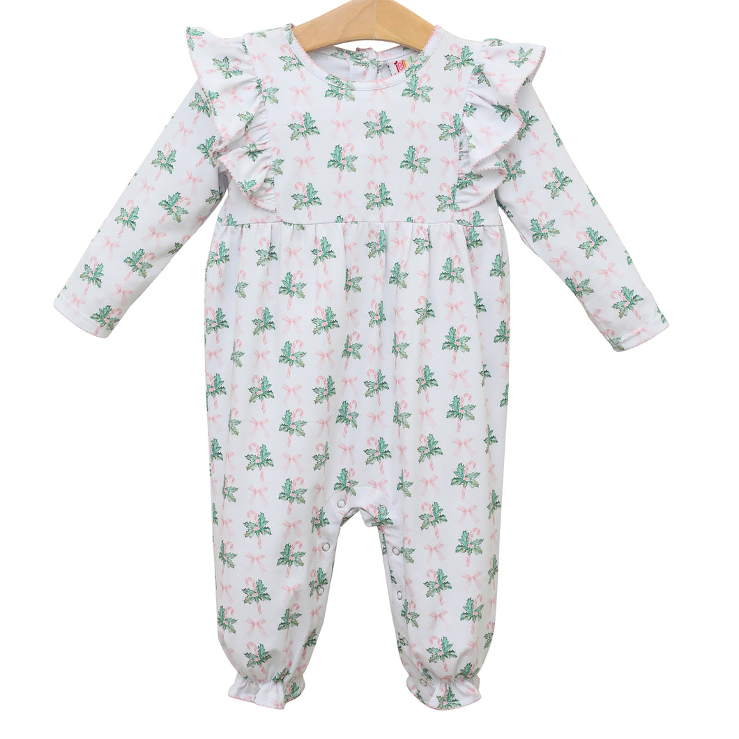 Pink Bows & Mistletoes Romper by Jellybean