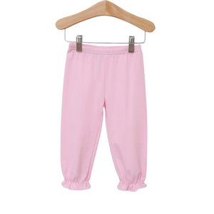 Pink Knit Singe Ruffle Pants by Trotter Street