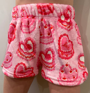 Heart Cakes Plush PJ Shorts