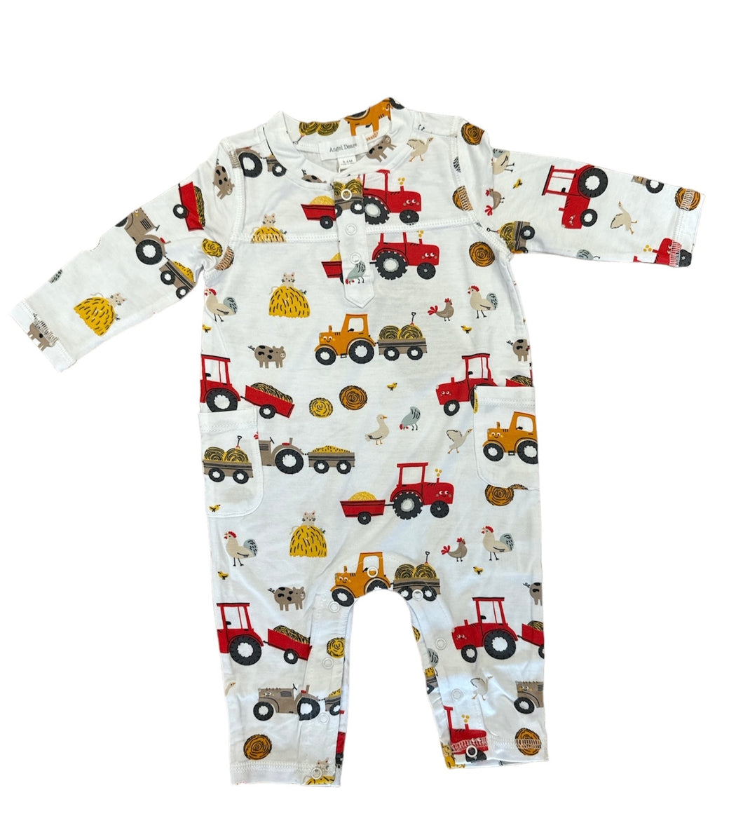 Happy Tractors Romper by Angel Dear