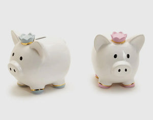 Gold (Pink + Blue) Crown Piggy Bank