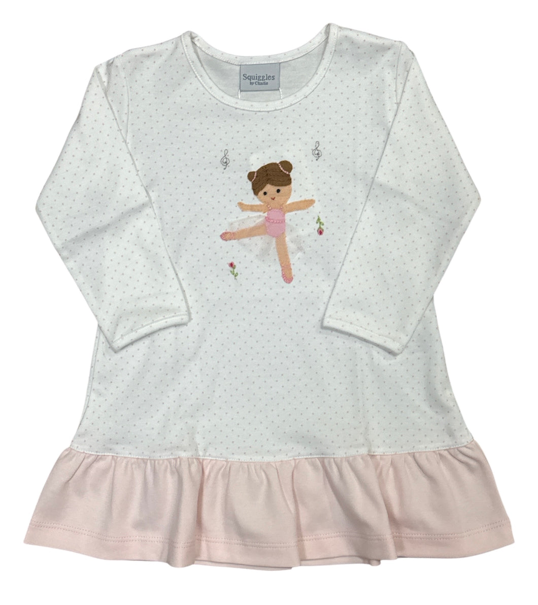 Betsy Ballerina LS Ruffle Dress by Squiggles
