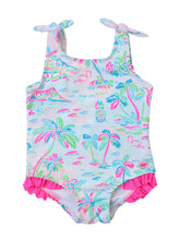 Load image into Gallery viewer, Tropical Resort Tie Shoulder One-Piece by RuffleButts
