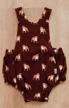 Load image into Gallery viewer, Maroon Bulldog Bamboo Sunsuit
