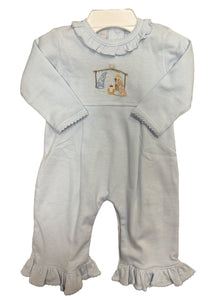 Embroidered Nativity Girls Romper by Squiggles
