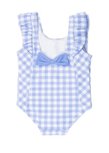 Load image into Gallery viewer, Blue Gingham One-Piece by RuffleButts
