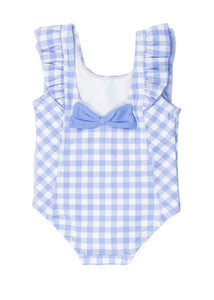 Blue Gingham One-Piece by RuffleButts