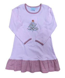 Pink Stripe Christmas Dress by Squiggles