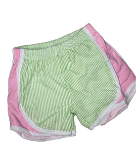 Green/Pink Seersucker Athletic Shorts