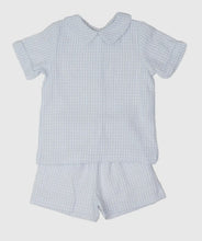 Load image into Gallery viewer, Eli Blue Windowpane Short Set by Oaks Apparel Company
