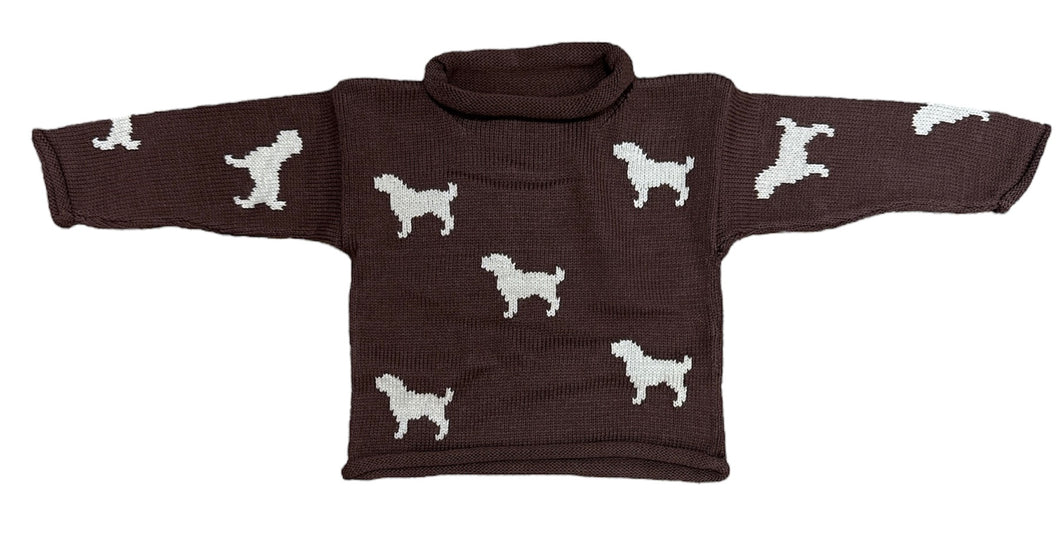 Chocolate Labrador Silhouettes Roll-neck Sweater