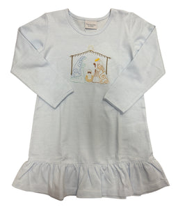 Embroidered Nativity LS Dress by Squiggles
