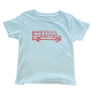 SS Blue School Bus T-Shirt by Mustard & Ketchup Kids