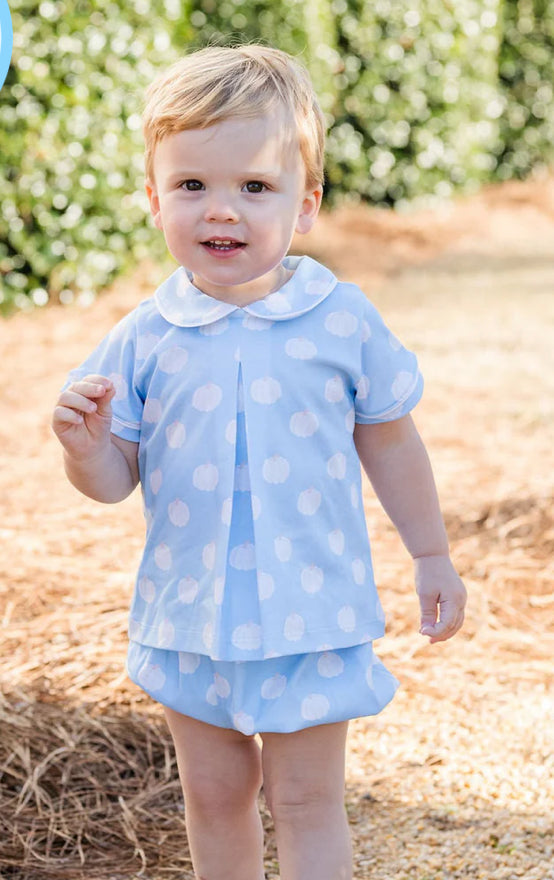 PREORDER: Blue Pumpkins Rory Diaper Set by James & Lottie