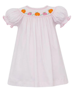 Pink Pumpkin Girls Check SS Bishop by Petit Bebe