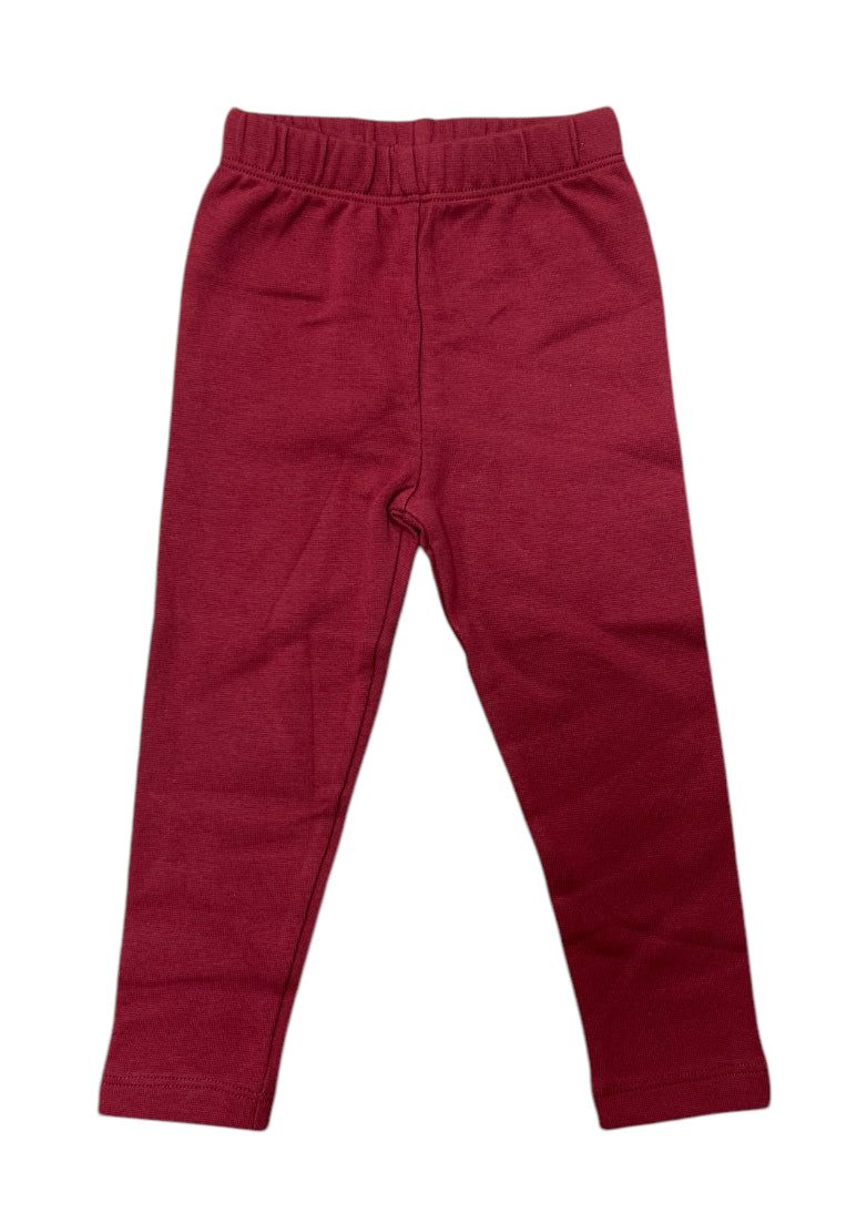 Solid Burgundy Maroon Leggings by Luigi