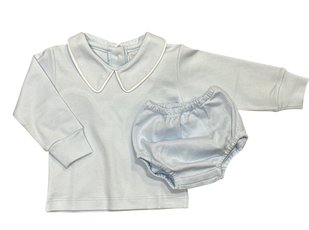 Blue & Striped Diaper Set by Squiggles