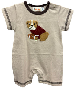 Maroon Bulldog Pup Romper by Luigi