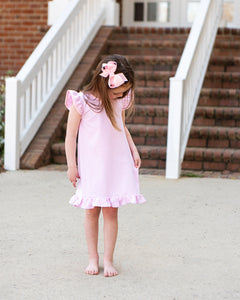 Pink Flutter Sleeve Dress by Jellybean