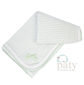 Mint Pinstripe Receiving Blanket by Paty