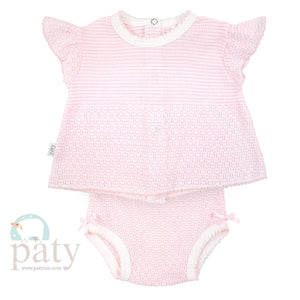 Pink Flutter Sleeve Diaper Set by Paty