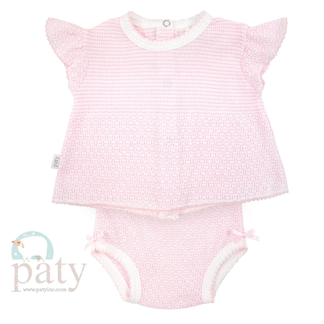 Pink Flutter Sleeve Diaper Set by Paty