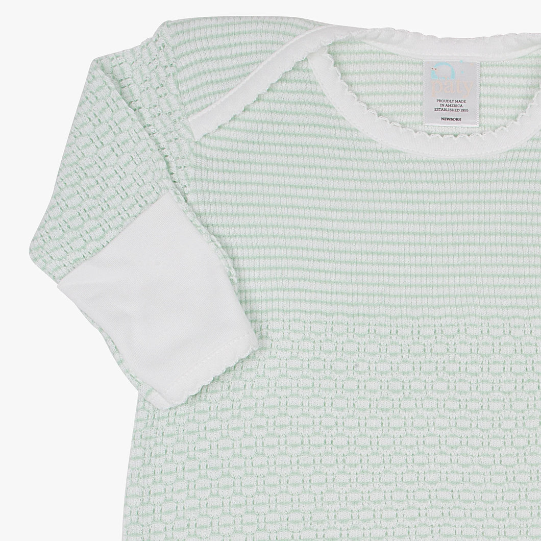 Mint/White Pima Trim Gown by Paty