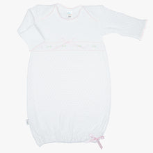 Load image into Gallery viewer, White w/ Pink Floral Trim Gown by Paty
