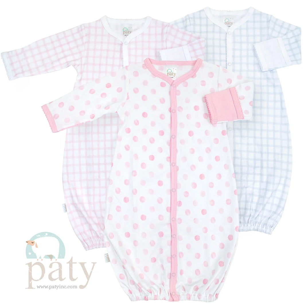 Pink Gingham Pima Converter Gown by Paty