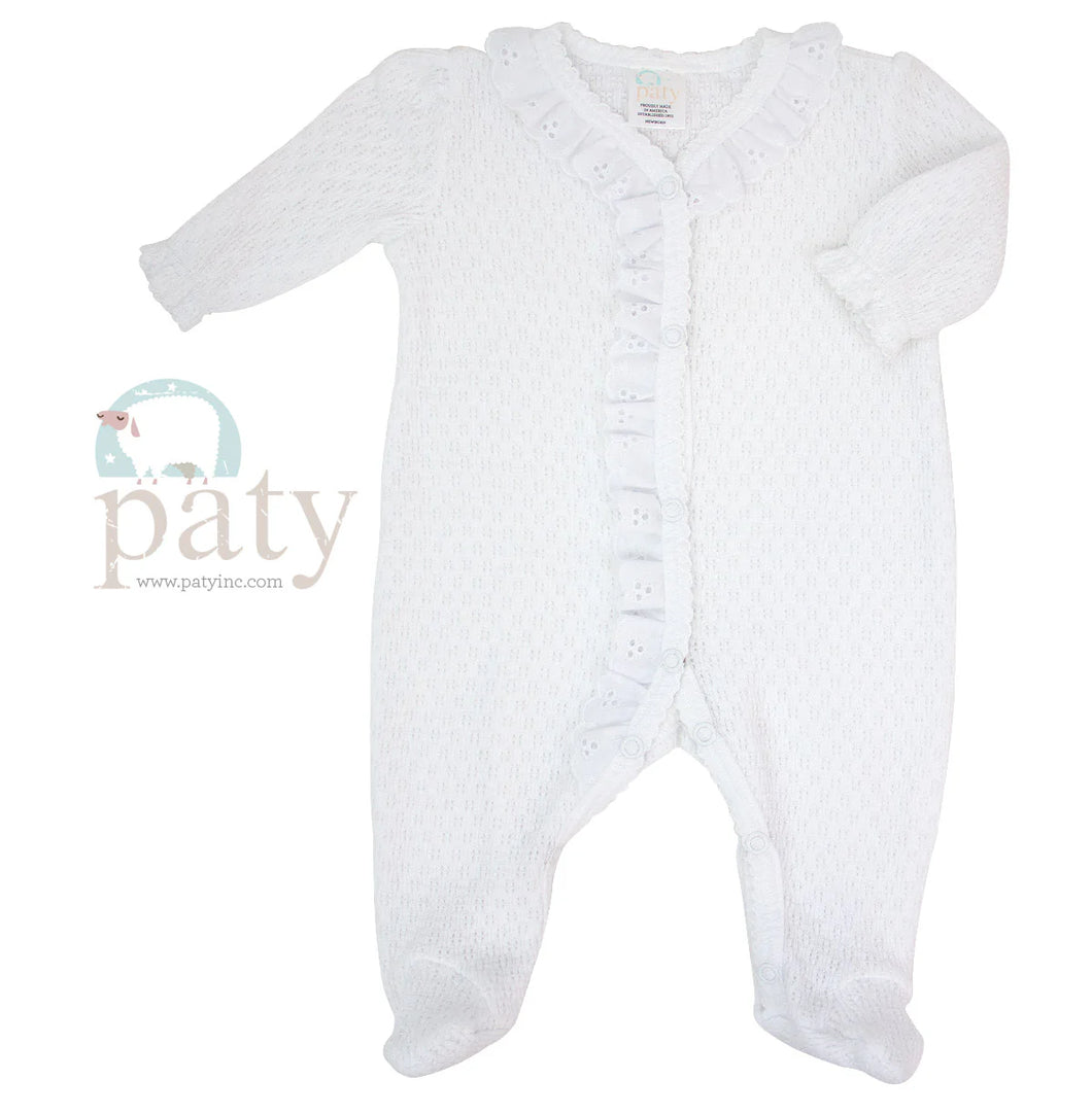 White Eyelet Footie by Paty