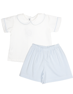 White/Blue Boy Short Set by Sweet Dreams