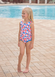 Patriotic Stars w/ Bow One-Piece Swimsuit by James & Lottie