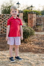 Load image into Gallery viewer, Stars &amp; Stripes Patriotic Knit Red Polo &amp; Conrad Shorts by James &amp; Lottie
