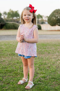 Stars & Stripes Patriotic Knit Bloomer/Short Set by James & Lottie