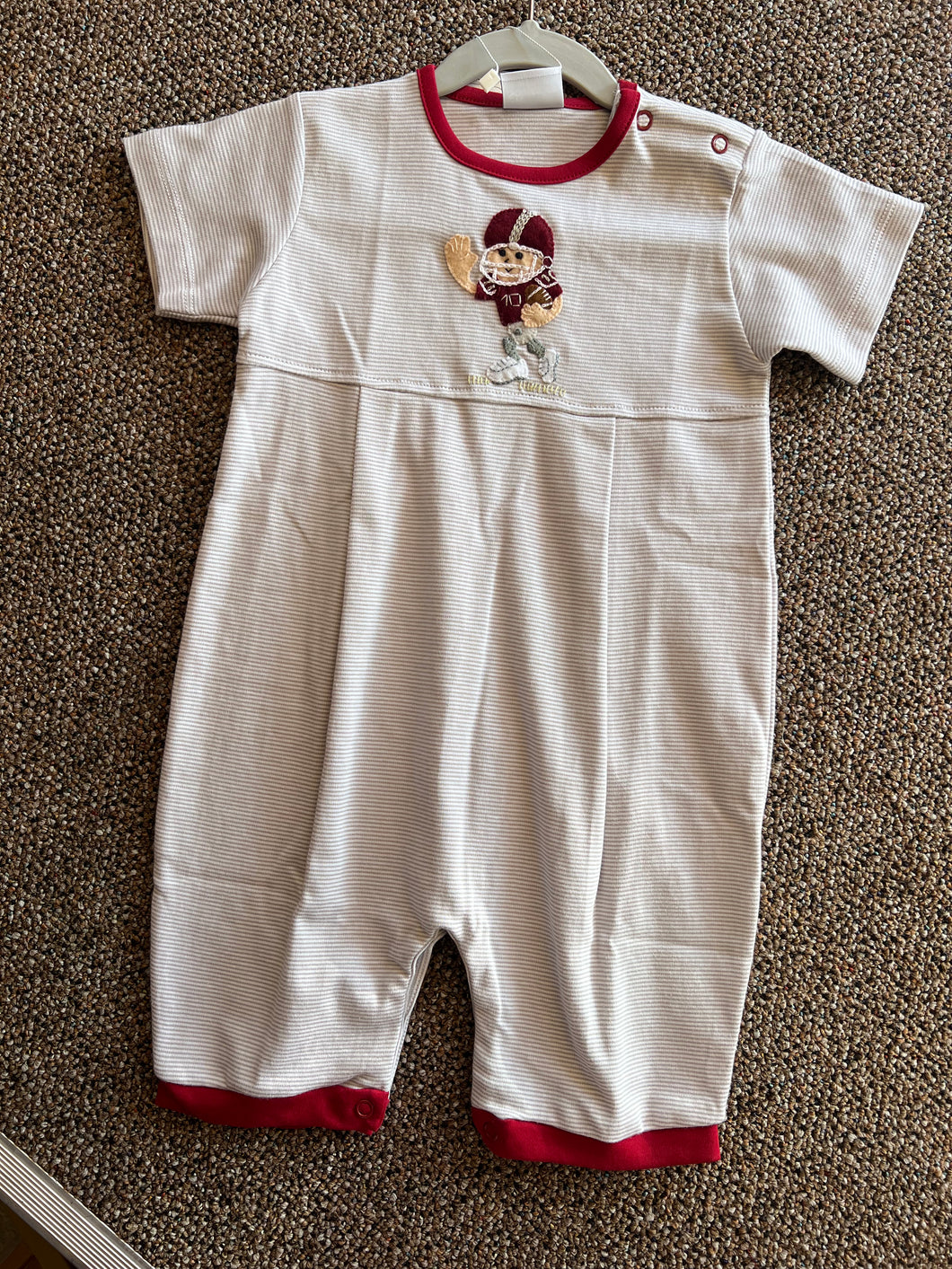 Gray & Maroon Running Back Romper by Squiggles