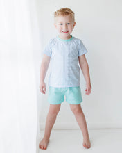 Load image into Gallery viewer, Blue Mint Gingham Short Set by Jellybean
