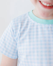 Load image into Gallery viewer, Blue Mint Gingham Short Set by Jellybean
