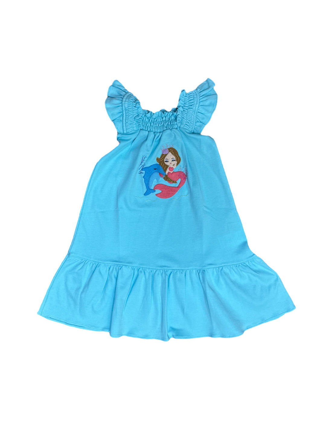 Dolphins Ruffle Straps Dress by Squiggles