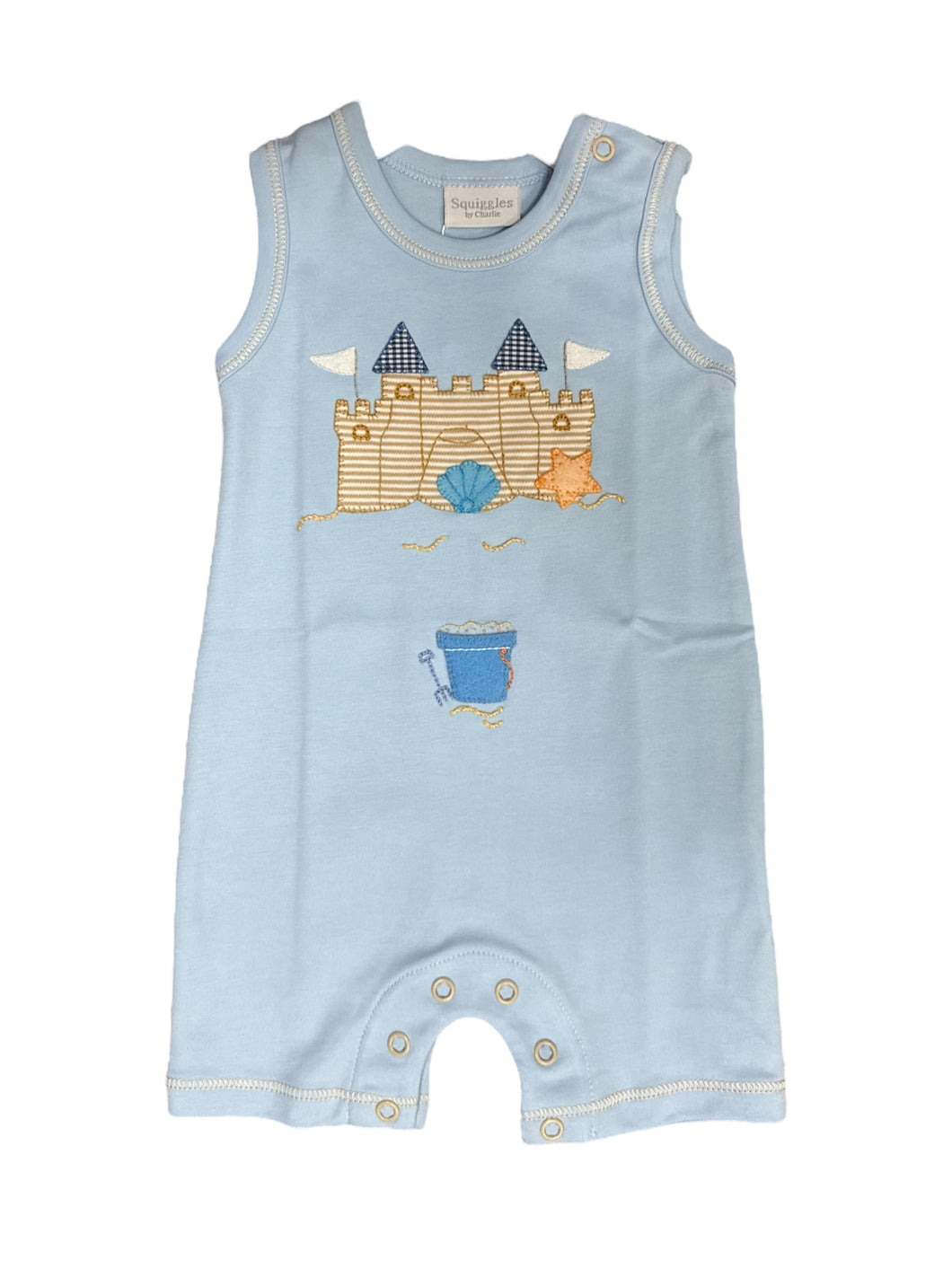 Sandcastle Sam Snap Sleeveless Romper by Squiggles