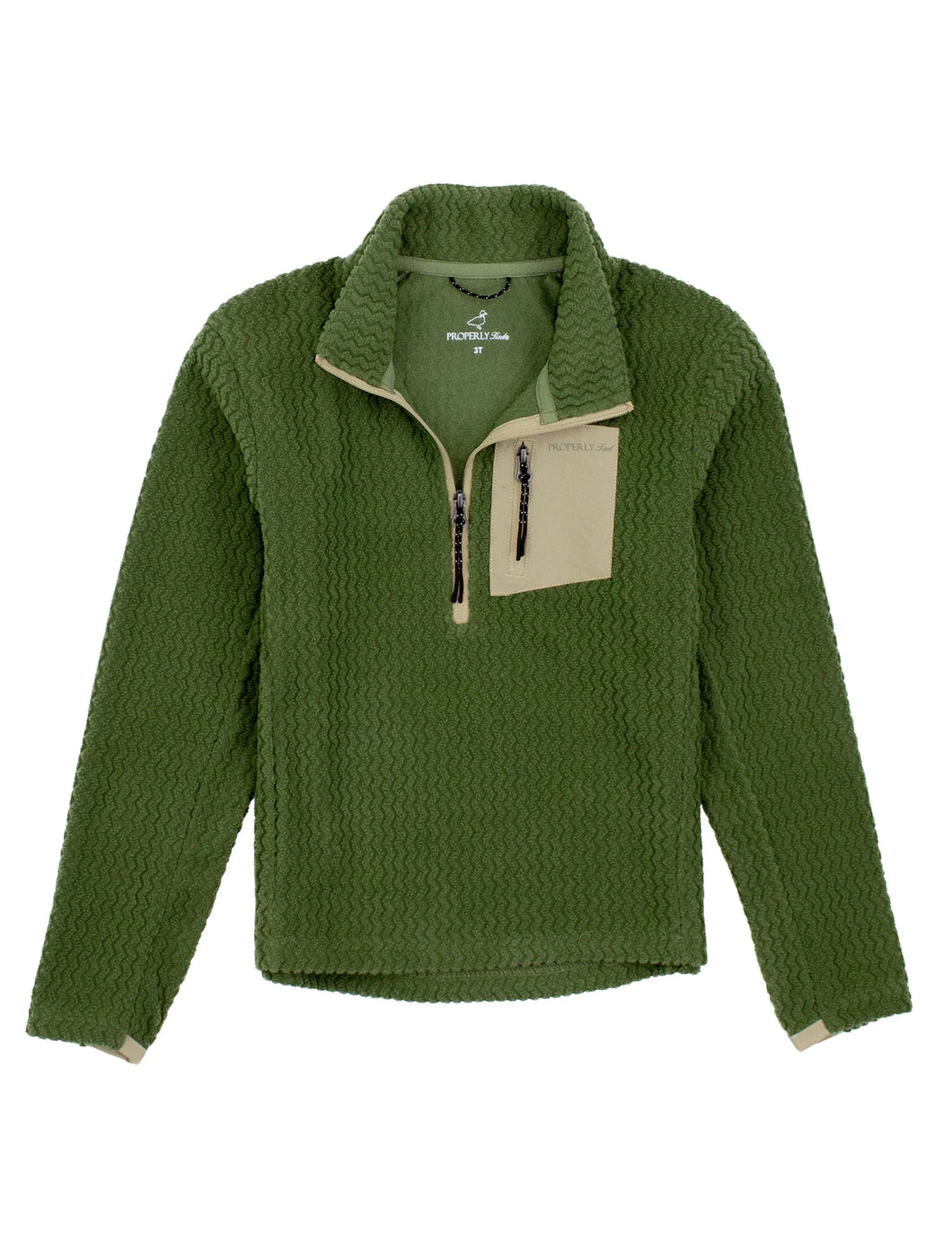 Boys Yukon Pullover Olive by Properly Tied